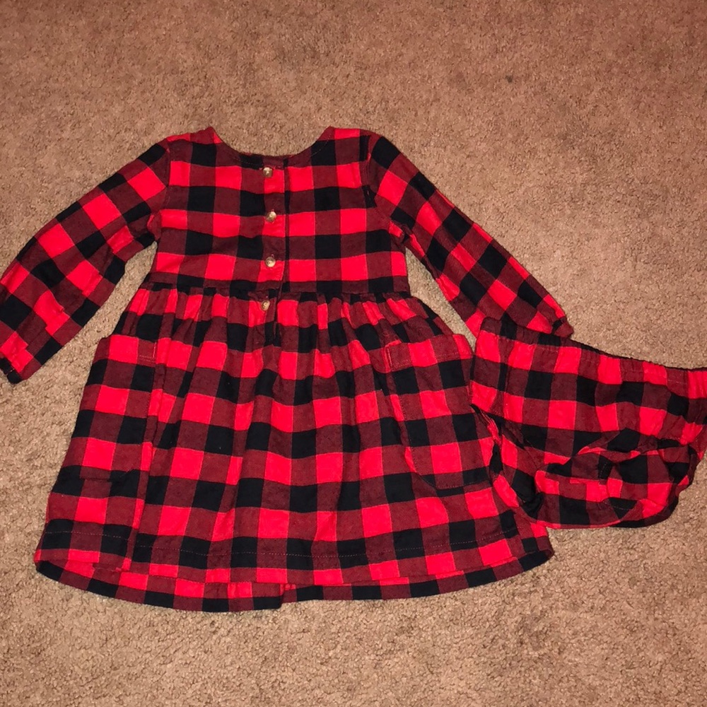 Carter plaid dress with diaper cover